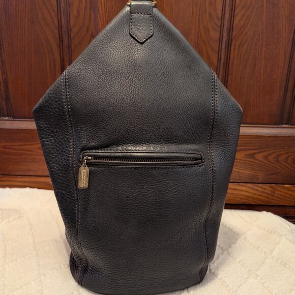 VINTAGE COACH Sonoma FlatPack Backpack Crossbody in Black Leather 4917 - Picture 1 of 11